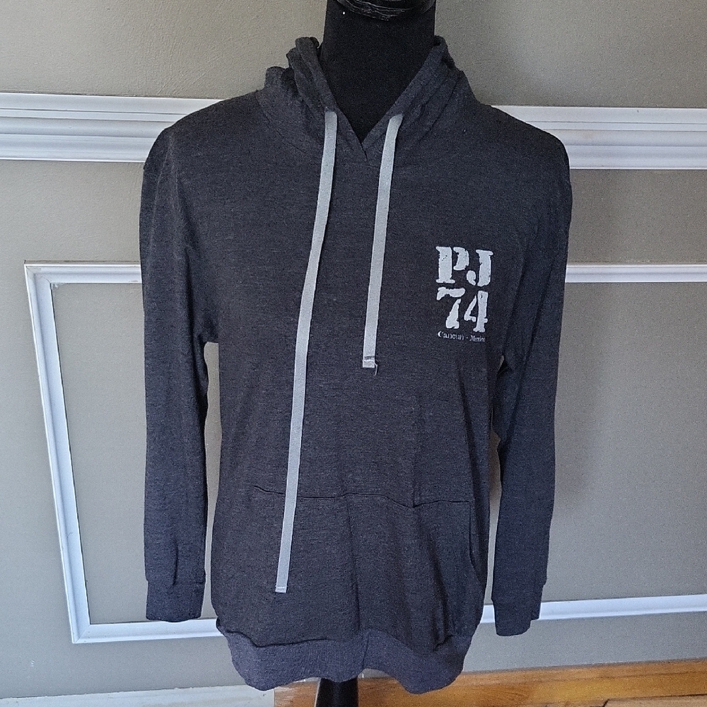 Panama Jack Charcoal Hoodie with White Accents Size Medium